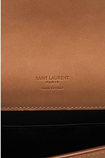 Saint Laurent Nappa Flap Pouch in Vintage Brown Gold & Porcell, view 6, click to view large image.