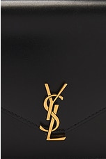 Saint Laurent Mini Envelope Crossbody Bag in Black, view 7, click to view large image.