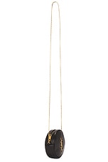 Saint Laurent Round Zip Chain Bag in Nero, view 4, click to view large image.