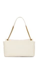 Saint Laurent Large Calypso Chain Bag in Crema Soft, view 3, click to view large image.