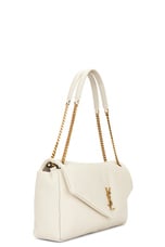 Saint Laurent Large Calypso Chain Bag in Crema Soft, view 4, click to view large image.