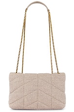 Saint Laurent Toy Puffer Bag in Chalk Beige, view 3, click to view large image.