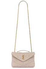 Saint Laurent Toy Puffer Bag in Chalk Beige, view 6, click to view large image.