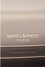 Saint Laurent Cassandre Envelope Chain Wallet in Greyish Brown, view 8, click to view large image.