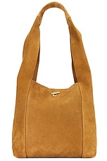 Saint Laurent Hobo Shoulder Bag in Biscuit Brown, view 3, click to view large image.