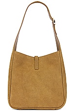 Saint Laurent Small Le 5 A 7 Supple Hobo Bag in Dark Pistachio, view 3, click to view large image.