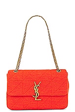 Saint Laurent Medium Jamie Lock Chain Bag in Bright Marigold, view 1, click to view large image.