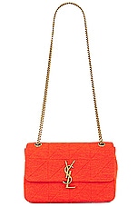 Saint Laurent Medium Jamie Lock Chain Bag in Bright Marigold, view 6, click to view large image.