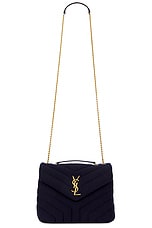 Saint Laurent Small Loulou Chain Bag in Blue Sea, view 6, click to view large image.