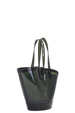 Saint Laurent Medium Panier Tote Bag in Noir & Peppermint, view 4, click to view large image.