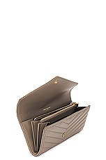 Saint Laurent Large Flap Wallet in Greyish Brown, view 4, click to view large image.