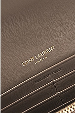 Saint Laurent Large Flap Wallet in Greyish Brown, view 5, click to view large image.