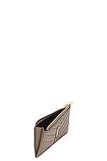 Saint Laurent Cassandre Fragments Zipped Card Case in Greyish Brown, view 4, click to view large image.