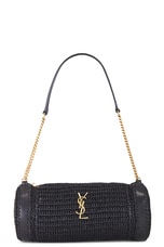Saint Laurent Small Cassandre Cylindric Bag in Noir, view 1, click to view large image.