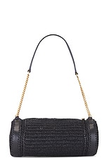 Saint Laurent Small Cassandre Cylindric Bag in Noir, view 3, click to view large image.