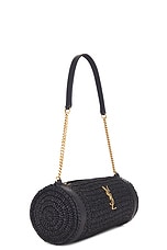 Saint Laurent Small Cassandre Cylindric Bag in Noir, view 4, click to view large image.
