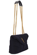 Saint Laurent Toy Puffer Bag in Blue Sea, view 4, click to view large image.