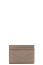 Saint Laurent Cassandre Credit Card Case in Greyish Brown, view 2, click to view large image.