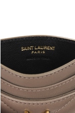 Saint Laurent Cassandre Credit Card Case in Greyish Brown, view 5, click to view large image.