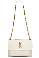 Saint Laurent Medium Niki Chain Bag in Crema Soft, view 6, click to view large image.