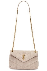 Saint Laurent Small Puffer Chain Bag in Chalk Beige, view 6, click to view large image.