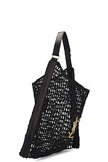 Saint Laurent Raffia Shoulder Bag in Noir, view 4, click to view large image.