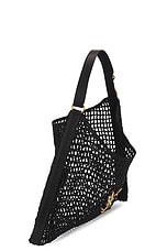 Saint Laurent Raffia Shoulder Bag in Noir, view 5, click to view large image.