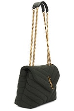 Saint Laurent Small Loulou Chain Bag in Dark Vert Fonce, view 4, click to view large image.