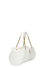Saint Laurent Gloria Travel Bag in Milky White, view 3, click to view large image.