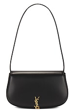 Saint Laurent Mini Shoulder Flap Bag in Nero, view 1, click to view large image.