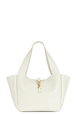 Saint Laurent Bea Supple Cabas Bag in Crema Soft & Dark Beige, view 1, click to view large image.