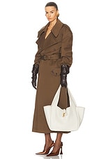 Saint Laurent Bea Supple Cabas Bag in Crema Soft & Dark Beige, view 2, click to view large image.