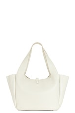Saint Laurent Bea Supple Cabas Bag in Crema Soft & Dark Beige, view 3, click to view large image.