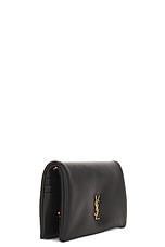 Saint Laurent Large Bi-fold Wallet On Chain in Nero, view 4, click to view large image.