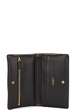 Saint Laurent Large Bi-fold Wallet On Chain in Nero, view 5, click to view large image.