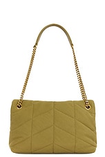 Saint Laurent Small Puffer Chain Bag in Fir Green, view 3, click to view large image.