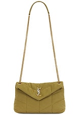 Saint Laurent Small Puffer Chain Bag in Fir Green, view 6, click to view large image.