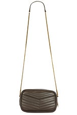 Saint Laurent Mini Lou Chain Bag in Light Musk, view 3, click to view large image.