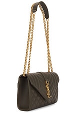 Saint Laurent Small Envelope Chain Bag in Light Musk, view 4, click to view large image.