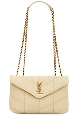 Saint Laurent Toy Puffer Bag in Cool Beige, view 1, click to view large image.