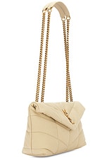 Saint Laurent Toy Puffer Bag in Cool Beige, view 4, click to view large image.