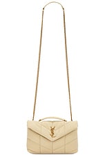 Saint Laurent Toy Puffer Bag in Cool Beige, view 6, click to view large image.