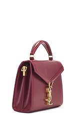 Saint Laurent Mini Cassandra Top Handle Bag in Dark Bordeaux, view 5, click to view large image.