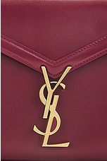 Saint Laurent Mini Cassandra Top Handle Bag in Dark Bordeaux, view 8, click to view large image.