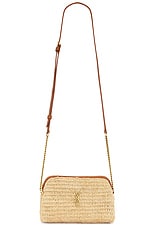 Saint Laurent Gaby Zipped Pouch Chain Bag in Naturel & Brick, view 1, click to view large image.