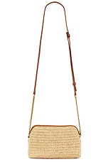 Saint Laurent Gaby Zipped Pouch Chain Bag in Naturel & Brick, view 2, click to view large image.