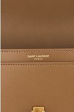 Saint Laurent Mini Shoulder Flap Bag in Dark Cork, view 6, click to view large image.