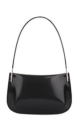 Saint Laurent Mini Flat Shoulder Bag in Nero, view 3, click to view large image.