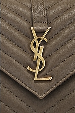 Saint Laurent Medium College Chain Bag in Light Musk, view 8, click to view large image.