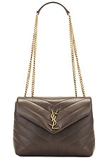 Saint Laurent Small Loulou Chain Bag in Light Musk, view 1, click to view large image.